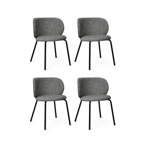 Furnhouse eetkamerstoel Nanna – Grijs – Stof (Bouclé) – Set van 4