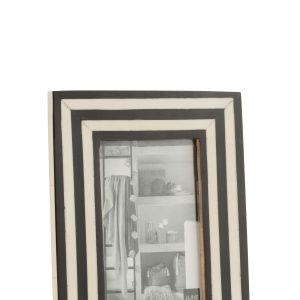 J-Line fotolijst Rechthoek Plat Lijnen – kunstsof – zwart/wit – small