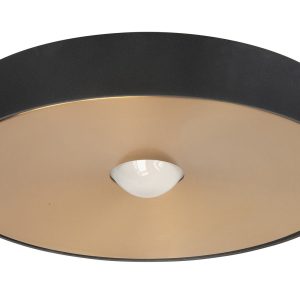 Highlight plafondlamp Bright – 1 lichts – 26 x 4.5 cm – zwart goud