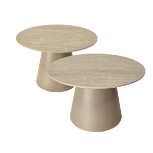 Furnhouse salontafel set Tango – Beige – Ø 60/80 cm Furnhouse salontafel set Tango – Beige – Ø 60/80 cm