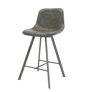 Giga Meubel Barstoel Zig-Zag – Taupe Kunstleer – Set van 2 Giga Meubel Barstoel Zig-Zag – Taupe Kunstleer – Set van 2