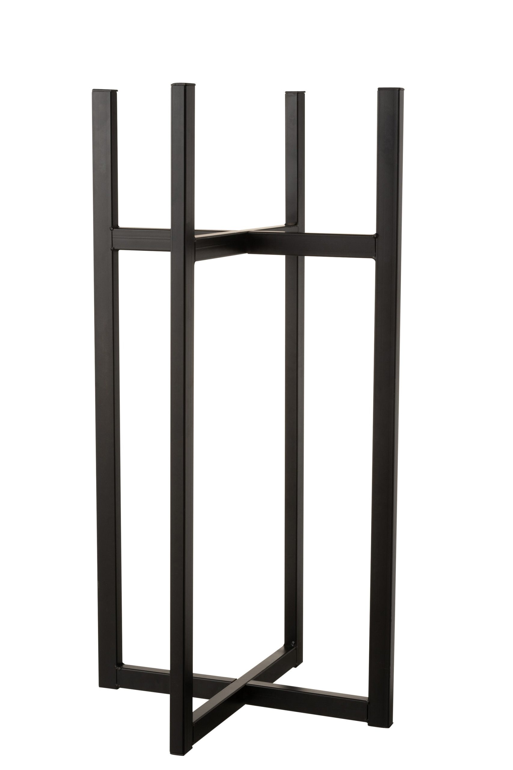 J-Line voet voor bloempot/mand - metaal - zwart - medium - 83 cm hoog