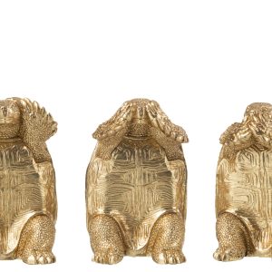 J-Line figuur Schildpad Zien/Horen/Zwijgen – polyresin – goud – 3 stuk J-Line figuur Schildpad Zien/Horen/Zwijgen – polyresin – goud – 3 stuk