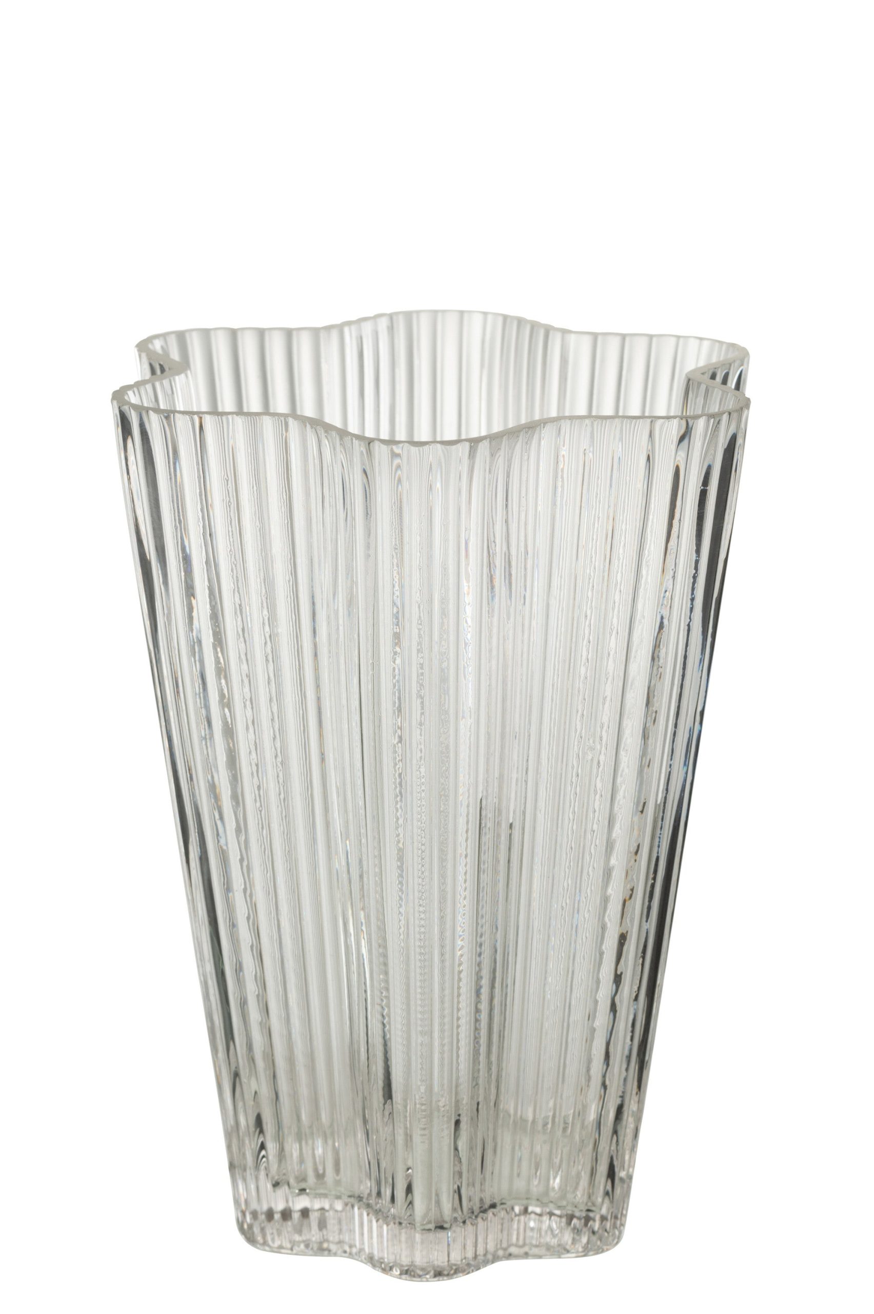J-Line vaas Clara - glas - transparant - small - Ø 15 cm