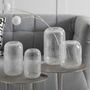 J-Line windlicht Craquelé – glas – transparant – small J-Line windlicht Craquelé – glas – transparant – small