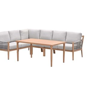 Sardinia lounge-diningset – 5-dlg. – light teaklook – sand – sand