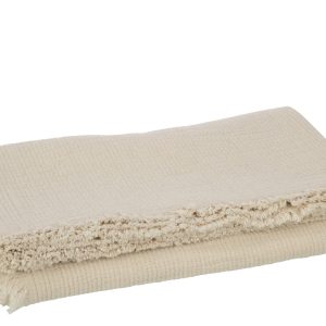 J-Line plaid Franjes Mousseline – katoen – lichtbeige – 130 x 180 cm J-Line plaid Franjes Mousseline – katoen – lichtbeige – 130 x 180 cm