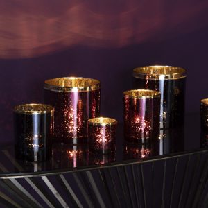 J-Line windlicht Rand – glas – goud/blauw – small – 6 stuks J-Line windlicht Rand – glas – goud/blauw – small – 6 stuks