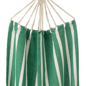 J-Line hangmat Strepen – katoen/polyester – donkergroen/wit J-Line hangmat Strepen – katoen/polyester – donkergroen/wit