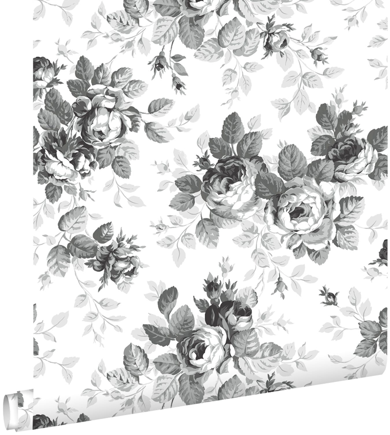 ESTAhome behang rozen zwart en wit - 53 cm x 10.05 m - 138112