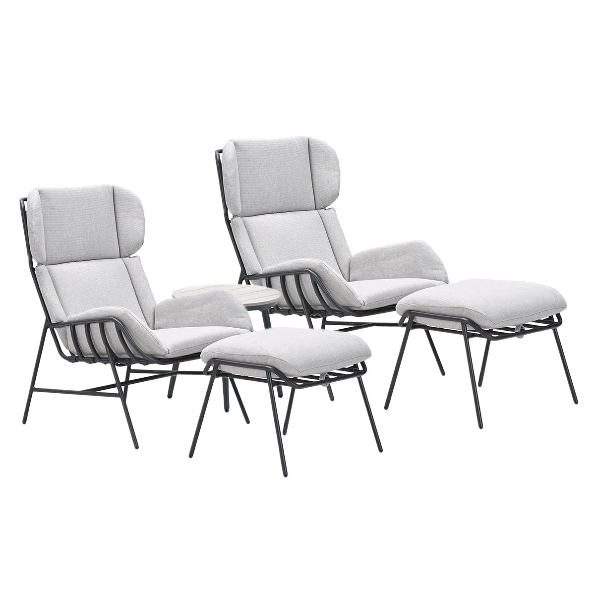 Garden Impressions Loungestoelen Fresno donker grijs