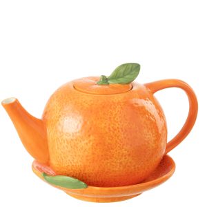 J-Line theepot Sinaasappel – keramiek – oranje