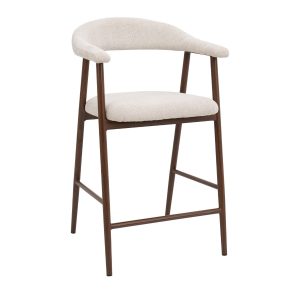 Giga Meubel Barstoel Mila – Beige Stof/Walnoot – Zithoogte 65cm – Set Giga Meubel Barstoel Mila – Beige Stof/Walnoot – Zithoogte 65cm – Set