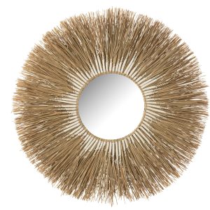 J-Line spiegel Melissa Paille – naturel/wit – large – Ø 101 cm J-Line spiegel Melissa Paille – naturel/wit – large – Ø 101 cm