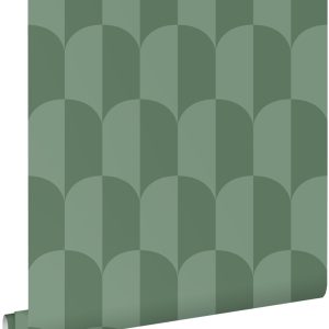 ESTAhome behang art deco bogen vergrijsd groen – 53 cm x 10.05 m – 139