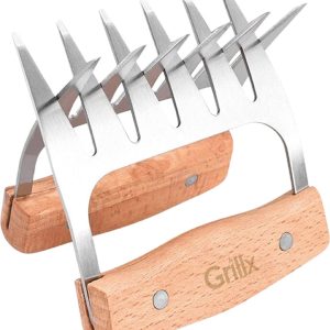 GrillX Luxe Vleesklauwen – Houten Handvat – RVS Meat Claws – Vleesshre GrillX Luxe Vleesklauwen – Houten Handvat – RVS Meat Claws – Vleesshre