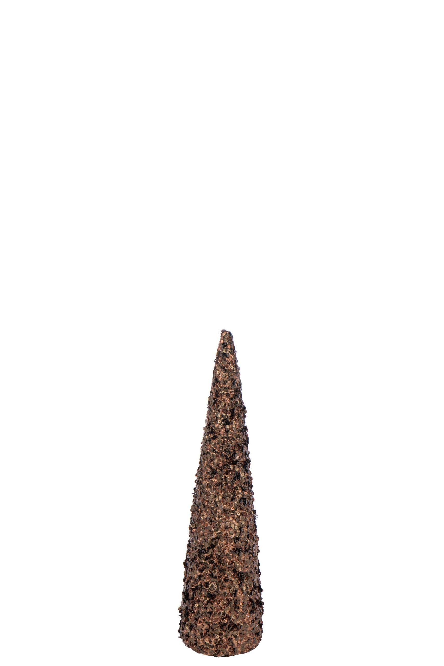 J-Line decoratie Kegel Pailletten Schuim - kunststof - bruin - medium