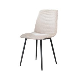 Giga Meubel Eetkamerstoel Rib Rock – Crème Ribstof – Set van 4 Giga Meubel Eetkamerstoel Rib Rock – Crème Ribstof – Set van 4