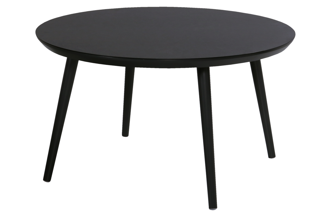 Hartman Tuintafel Sophie Studio - Zwart Kunststof/Aluminium - Ø128x75c