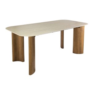 Giga Meubel Eettafel Romano Curvo – Rechthoek Hout/Travertin – 180x90x Giga Meubel Eettafel Romano Curvo – Rechthoek Hout/Travertin – 180x90x