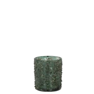 J-Line windlicht Fijne Steentjes – glas – grijs/groen – small – 4 stuk J-Line windlicht Fijne Steentjes – glas – grijs/groen – small – 4 stuk
