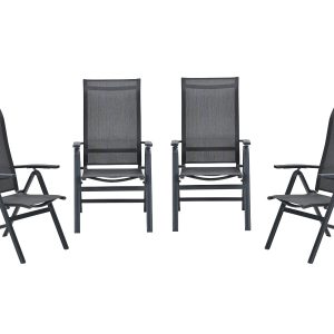 Garden Impressions Osaka verstelbare tuinstoelen set van 4 – carbon bl Garden Impressions Osaka verstelbare tuinstoelen set van 4 – carbon bl