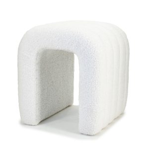 Giga Meubel Poef Sera – Beige – Bouclé – 41x38x45cm