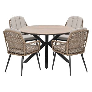 Garden Impressions Tuinset Kalibo 5-delig – Tulli tuintafel Ø122 cm