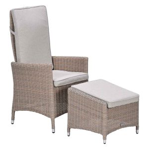 Garden Impressionsloungestoel incl. voetenbank Collin vintage willow