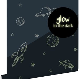 ESTAhome glow-in-the-dark behang planeten in de ruimte donkerblauw – 5 ESTAhome glow-in-the-dark behang planeten in de ruimte donkerblauw – 5