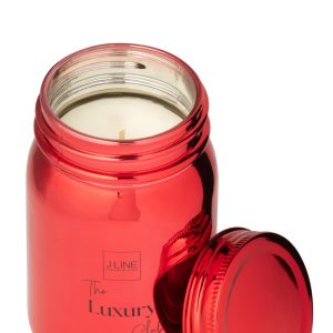 J-Line geurkaars Voorraadpot – glas – rood – 69U