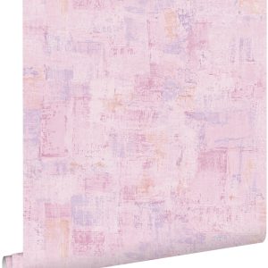 ESTAhome behang schilderachtige structuur lila paars – 50 x 900 cm – 1