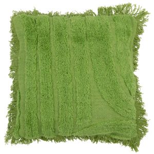 J-Line kussen Getufd Curves + Franjes – wol – groen