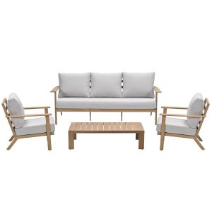 Garden Impressions Loungeset Ariane 4-delig – light teak look Garden Impressions Loungeset Ariane 4-delig – light teak look