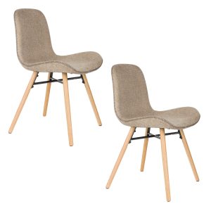 Housecraft Living Lester Eetkamerstoelen Houten poten Bruin – Set van