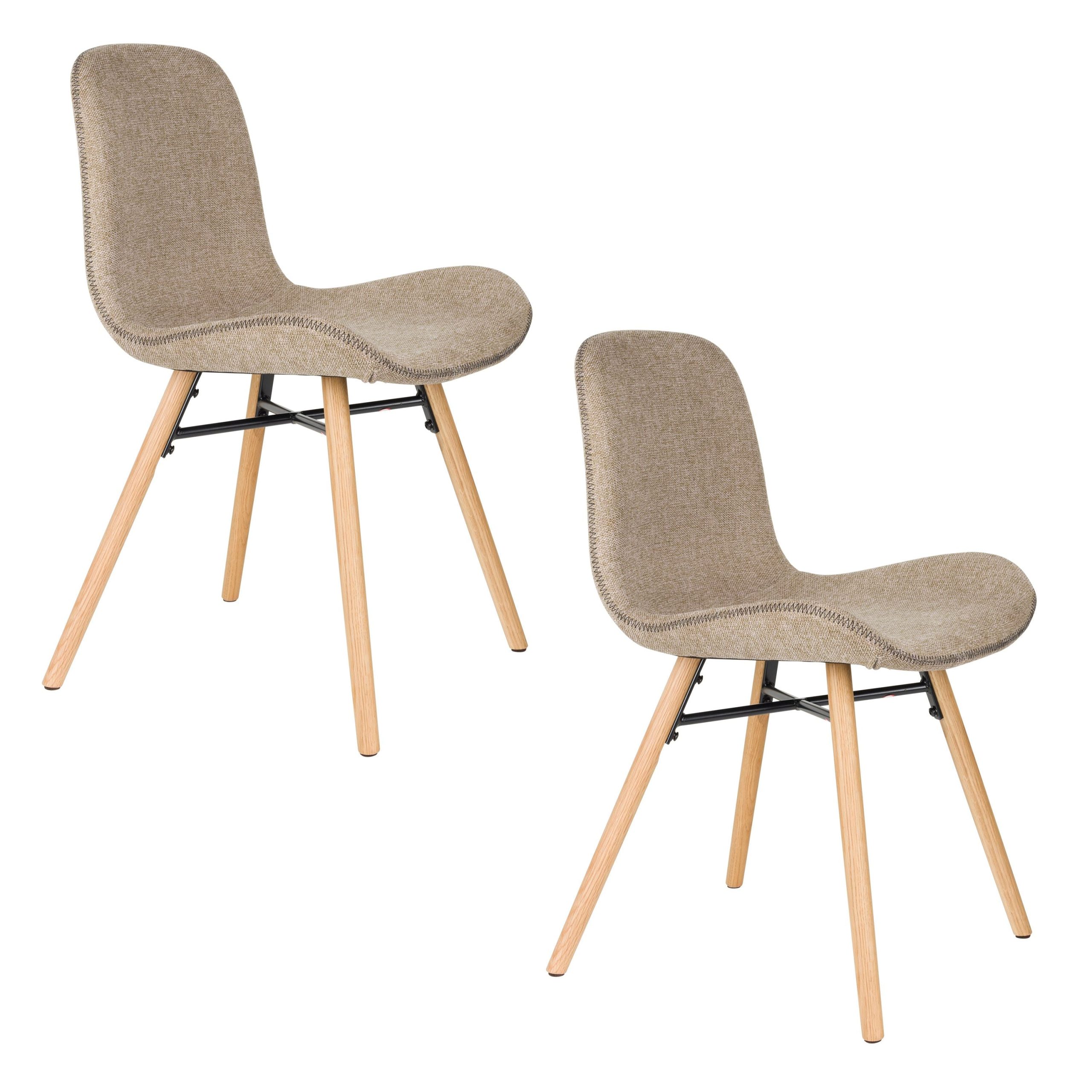 Housecraft Living Lester Eetkamerstoelen Houten poten Bruin - Set van