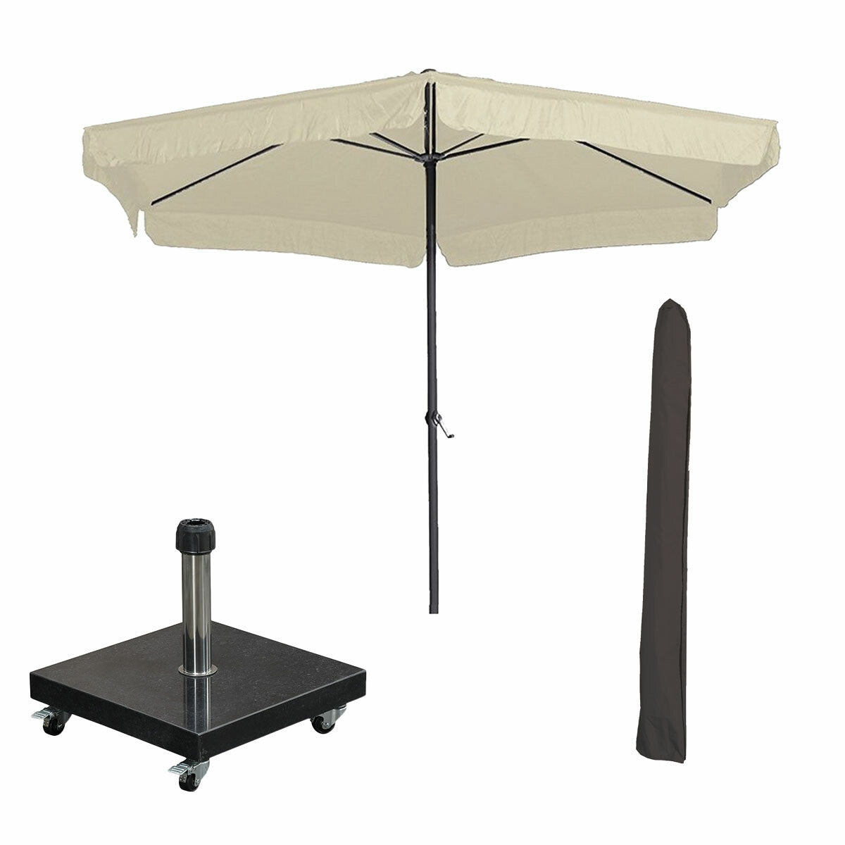 Garden Impressions stokparasol Delta ecru Ø300 cm met 40kg Eureka voet