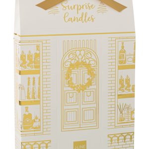 J-Line geurkaars Surprise Window – goud/wit – 12 candles