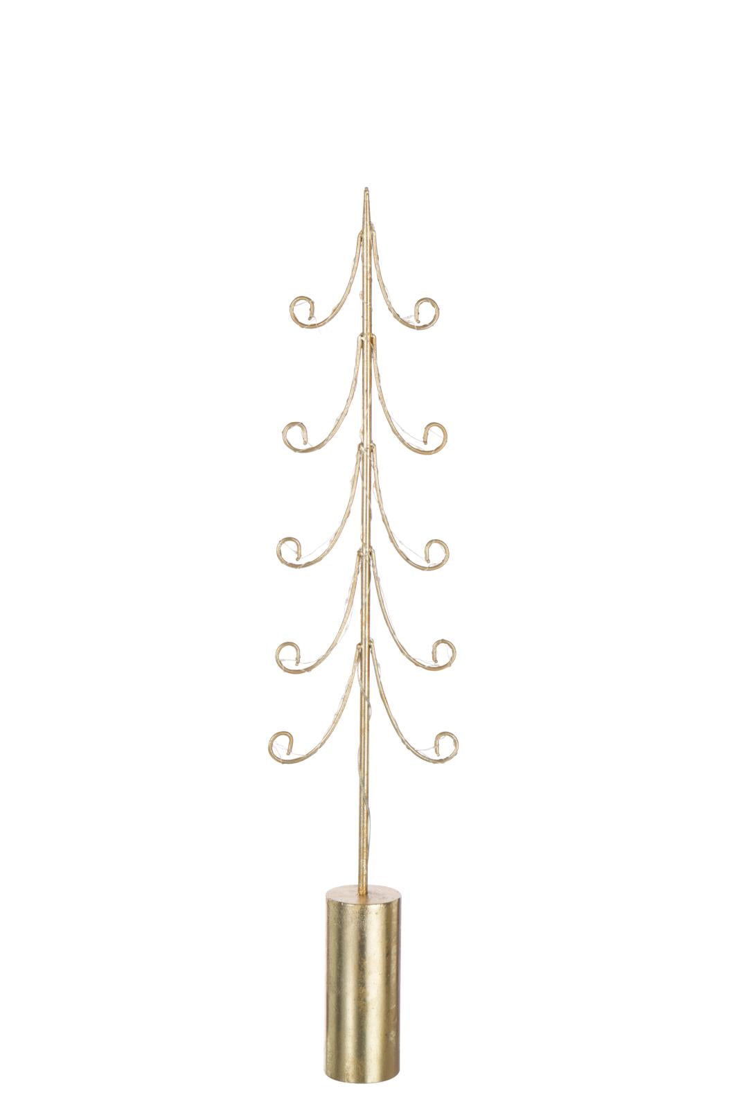 J-Line decoratie Boom Cilindervoet - ijzer - goud - large - LED lichtj