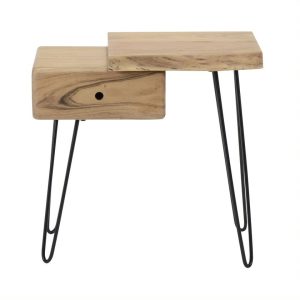 Giga Meubel Nachtkastje Edge Rechts – Naturel Hout – 60x32x59cm