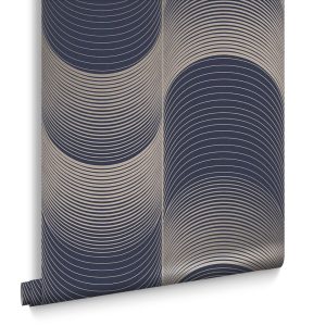 Graham & Brown Vliesbehang – Eclipse Navy & Pale Gold – 10mx52cm Graham & Brown Vliesbehang – Eclipse Navy & Pale Gold – 10mx52cm