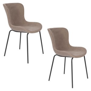 Housecraft Living Junzo Rib Eetkamerstoelen Grijs – Set van 2 Housecraft Living Junzo Rib Eetkamerstoelen Grijs – Set van 2