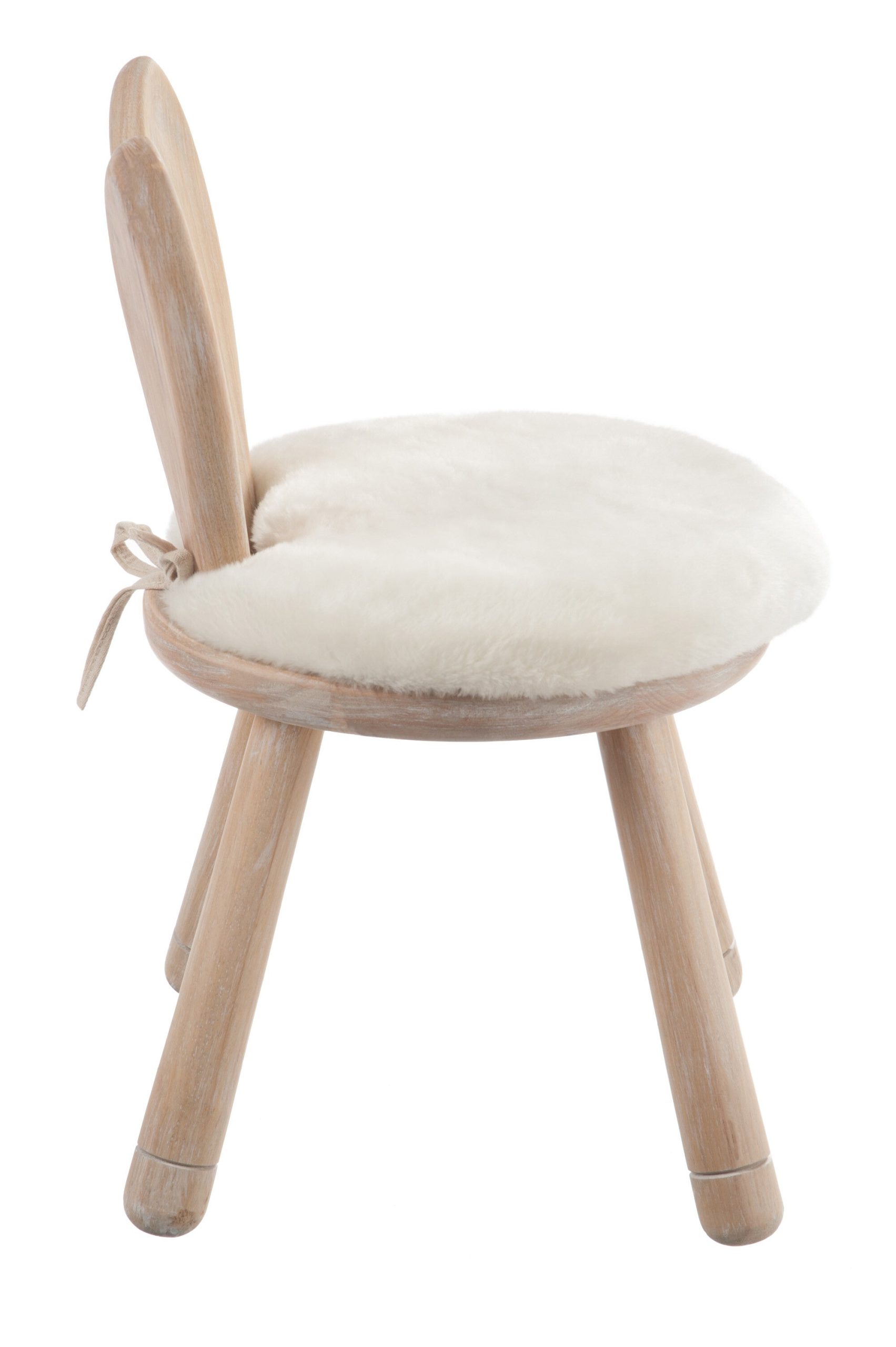 J-Line kinderstoel Oor Konijn - hout - naturel/wit