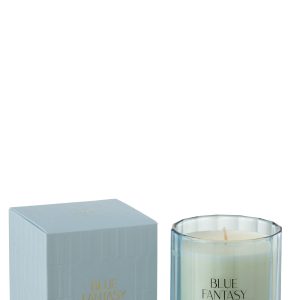 J-Line geurkaars Blue Fantasy – glas – blauw – 30U J-Line geurkaars Blue Fantasy – glas – blauw – 30U