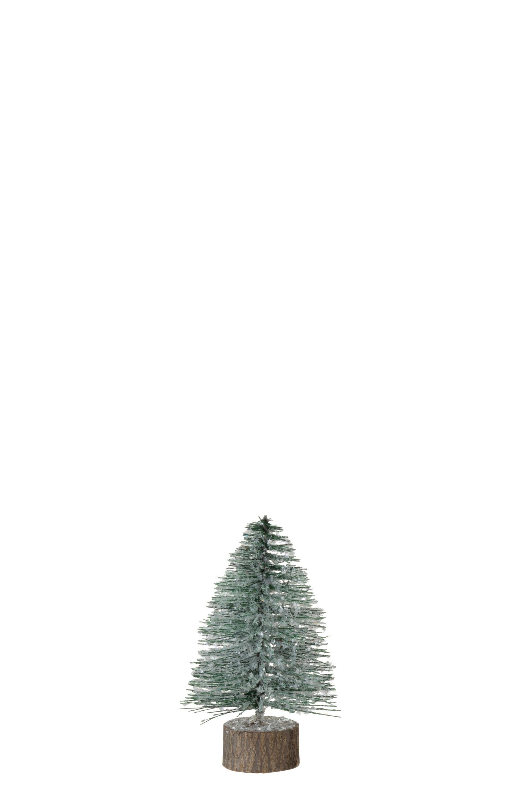 J-Line decoratie Kerstboom - kunststof - groen - small - 3 stuks