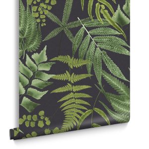 Graham & Brown Vliesbehang – Midsummer Fern Black – 10mx52cm