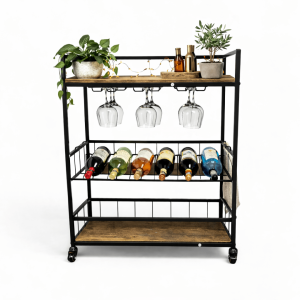Furnilux Multifunctioneel Keukenrek & Serveerwagen- Industrieel- 67×40 Furnilux Multifunctioneel Keukenrek & Serveerwagen- Industrieel- 67×40