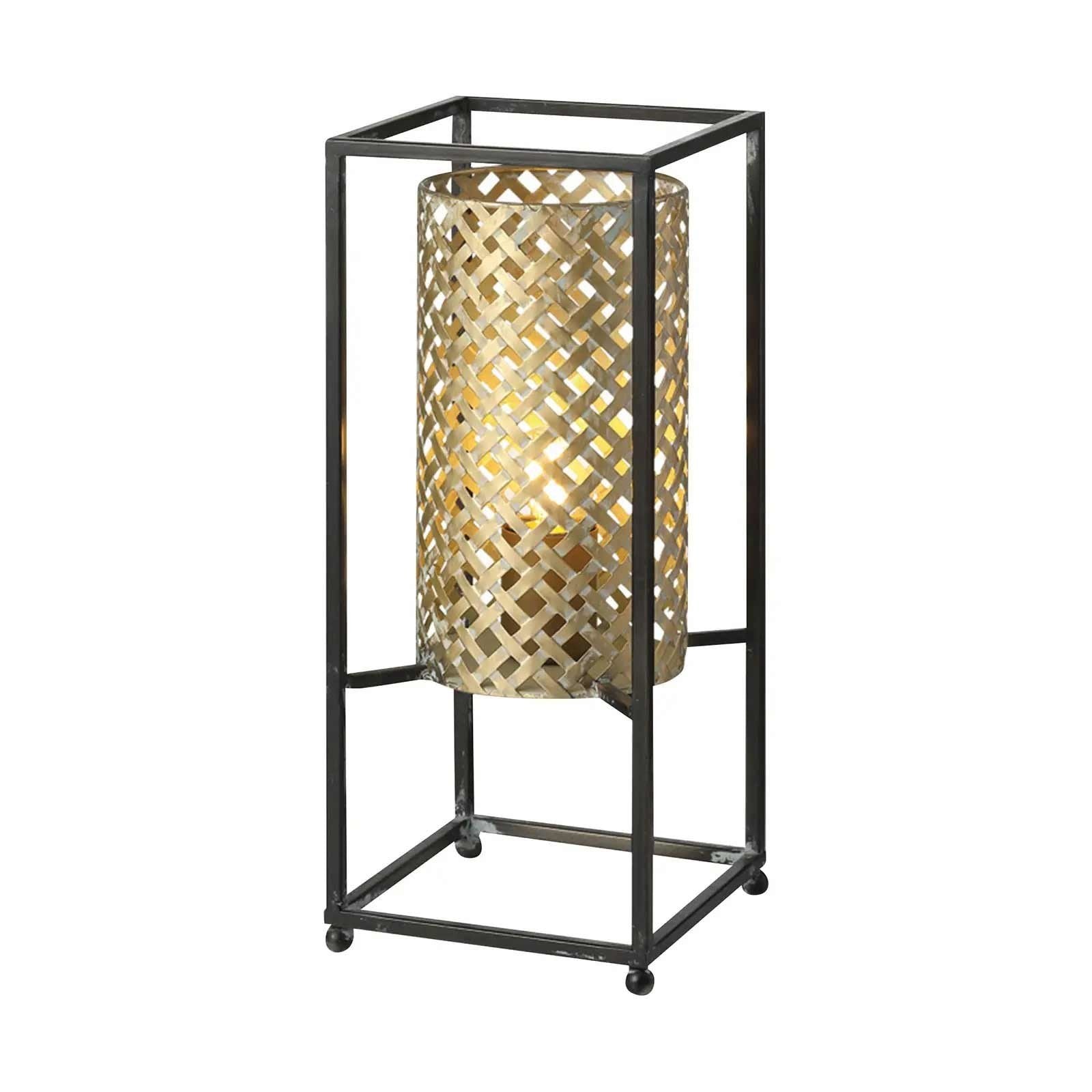 Freelight tafellamp Petrolio - 1 lichts - 15 x 37 cm - zwart goud