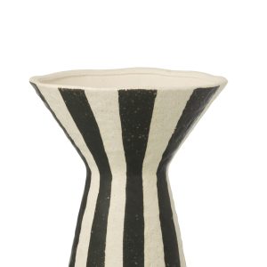 J-Line vaas Gestreept – steengoed – wit/zwart – large J-Line vaas Gestreept – steengoed – wit/zwart – large