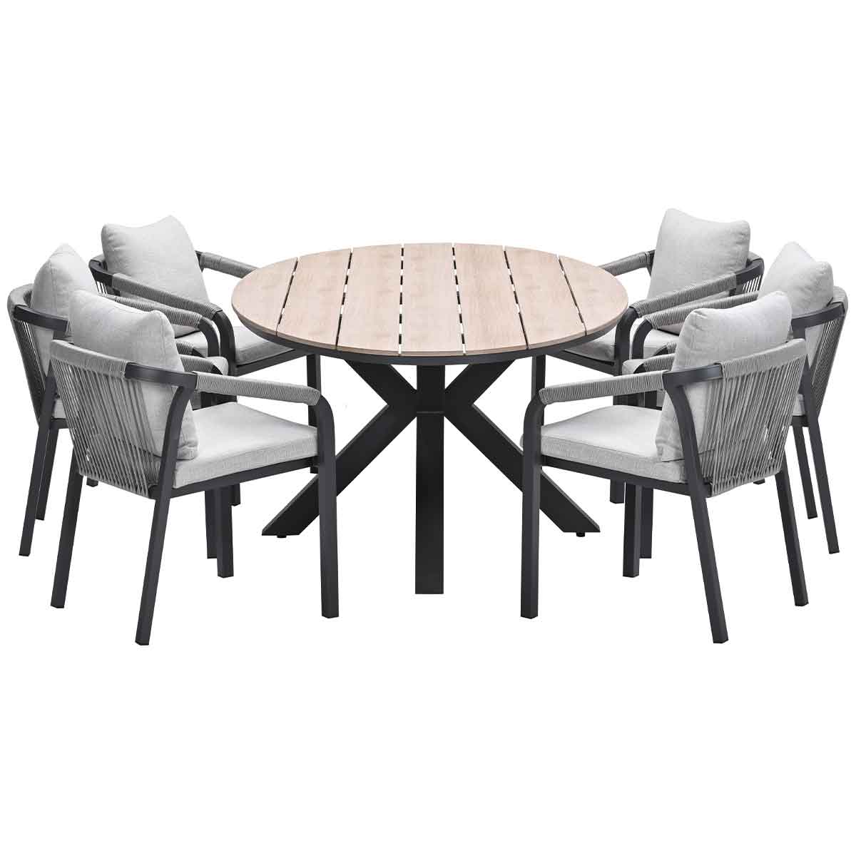 Garden Impressions tuinset Tarera - Tulli - taupe - 220x115 cm - 7-del